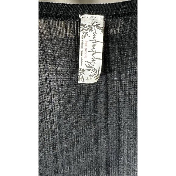 Free People Intimately Black Pleated Tank Top – Whimsigoth Witchy Aesthetic - Picture 3 of 10